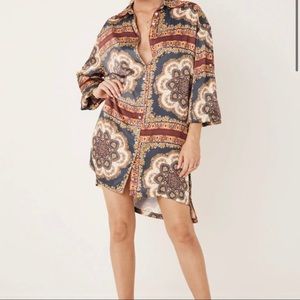 Spell x Elle Ferguson Rumor Print Shirt Dress XS
